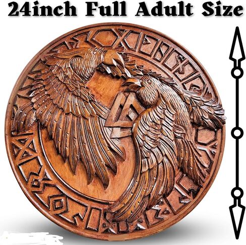 Hugin and Munin Authentic Battleworn Viking Shield, 24" Wooden Shield Brown in Saudi Arabia