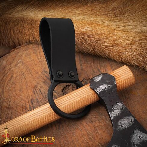 Lord of Battles Medieval Genuine Leather Axe Frog | Axe Holster with Belt Loop | Waist Holder for Axes, Tools in Saudi Arabia