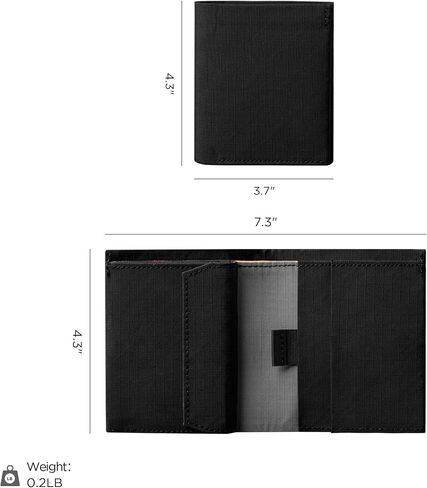 ALPAKA Ark Bifold Coin Wallet Mens Minimalist RFID Blocking Front Pocket Wallet with Magnetic Coin Pouch - Holds 5 Cards Plus Cash - Black Axogrid 210D in Saudi Arabia
