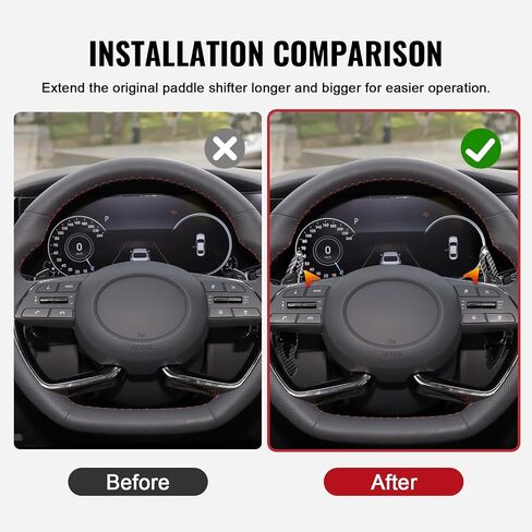 SIKUAI Steering Wheel Paddle Shifter Extension Cover Carbon Fiber Black Extended Shift Trim for Hyundai Elantra 2021-2023, Sonata 2020-2023, Tucson 2022-2023, Genesis G70 2018-2022 1 Pair in Saudi Arabia