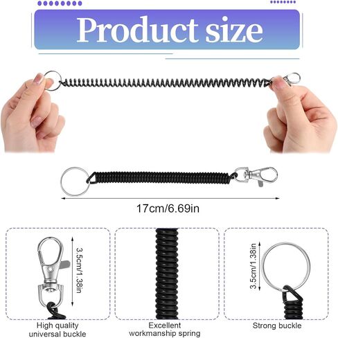 50 Pcs Coil Lanyard Bulk Retractable Spring Spiral Wrist Coil Key Chains Stretchy Key Ring Safety Anti Lost Spiral Cord Keychain with Lobster Clasp for Purse Keys Wallet Cellphone in Saudi Arabia