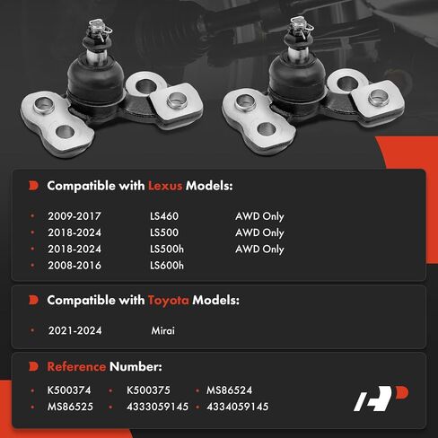 A-Premium 2 x Front Forward Lower Ball Joints, Compatible with Toyota Mirai 2021-2024 & Lexus LS460 2009-2017, LS500 2018-2024, LS500h 2018-2024, LS600h 2008-2016 in Saudi Arabia