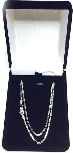 Jewelry Affairs 14k White Solid Gold Mirror Box Chain Necklace, 1.2mm in Saudi Arabia