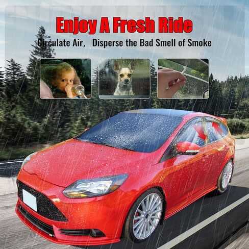 IKON MOTORSPORTS in Channel Window Visors Compatible with 2012-2018 Ford Focus 4-Door Sedan & 5-Door Hatchback, Slim Style Acrylic Smoke Rain Guards, Side Window Wind Deflectors 4PCS in Saudi Arabia