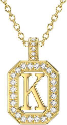 14k Gold Initial Necklaces, 14k Solid Gold Initial Letter Moissanite Pendant Necklace Jewelry for Women Her Gifts Birthday Graduation Mothers Day Christmas in Kuwait