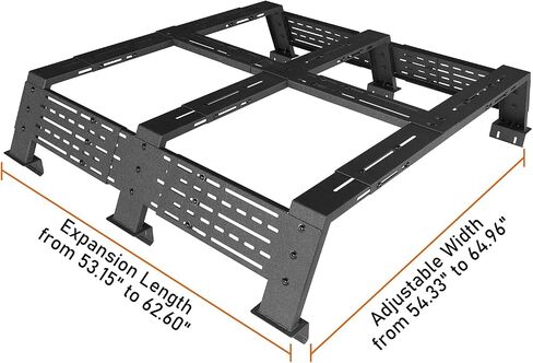 Hooke Road 12.2" High Overland Bed Rack for Full-Size Trucks Without Bed Rails - Compatible with Ford F-150 & Raptor, Dodge Ram 1500, Chevy Silverado 1500, GMC Sierra 1500 in Saudi Arabia