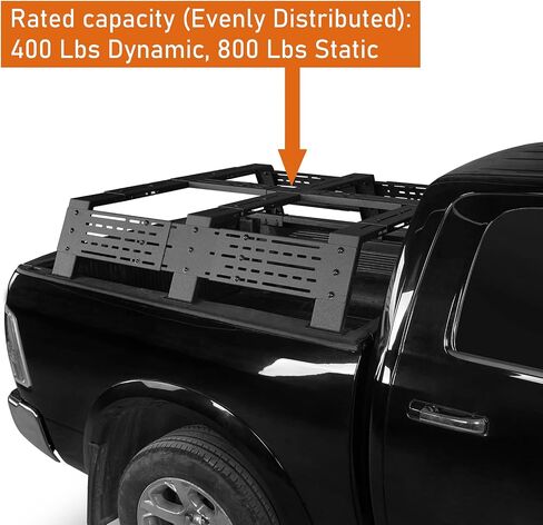 Hooke Road 12.2" High Overland Bed Rack for Full-Size Trucks Without Bed Rails - Compatible with Ford F-150 & Raptor, Dodge Ram 1500, Chevy Silverado 1500, GMC Sierra 1500 in Saudi Arabia