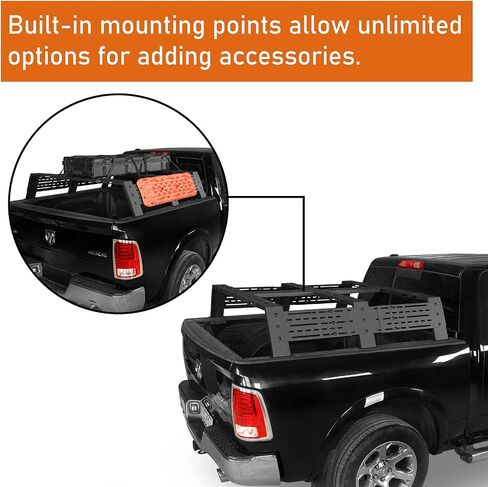 Hooke Road 12.2" High Overland Bed Rack for Full-Size Trucks Without Bed Rails - Compatible with Ford F-150 & Raptor, Dodge Ram 1500, Chevy Silverado 1500, GMC Sierra 1500 in Saudi Arabia