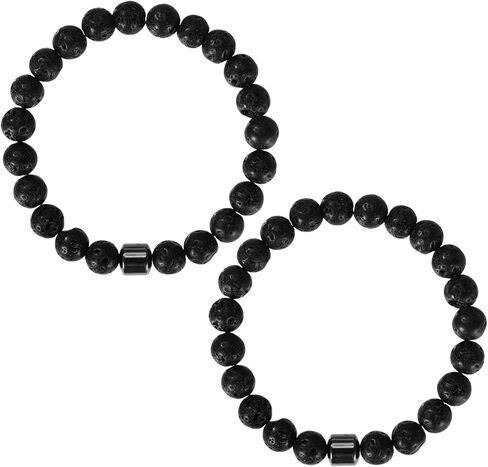 2pcs Lucky Anti-Alcohol Bracelets, Beaded Magnetic Miracle Sobriety Anxiety Bracelet for Men Women Reducing Stop Quit Drinking Liquor Alcohol Cravings Blocker Promoting Emotional Comfort in Saudi Arabia