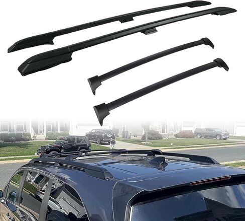 4Pcs Roof Rack Side Rails + Cross Bars for 2018-2025 Honda Odyssey Black in Saudi Arabia