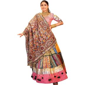 Indian Ready to wear Navratri Chaniya Choli for Women Digital Print Flared Lehenga with Stitched Blouse in Saudi Arabia