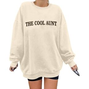 Aunt Sweatshirts For Women Auntie Sweatshirt The Cool Aunt Sweater Auntie Gifts Sweaters Embroidered Crewneck Tops in Saudi Arabia