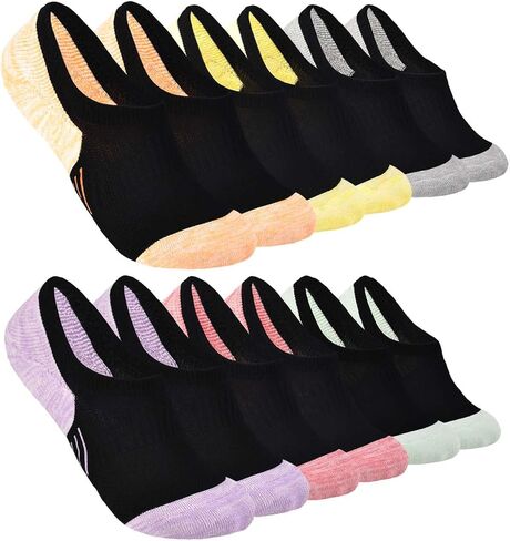 Womens No Show Socks Cushioned Athletic Ankle Socks Thick Cotton Low Cut Sock Non Slip Sock 6 Pairs in Saudi Arabia