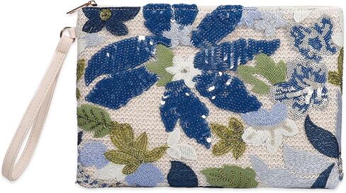 Women's Floral Embroidery Sequin Evening Clutch Bags Party Purses Beaded Bags in Saudi Arabia