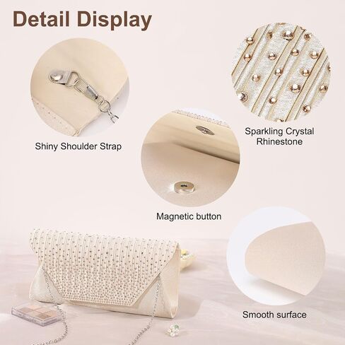 Evening Bags Clutch Purses for Women Formal, Purse Handbag Crossbody Bag Crystal Rhinestone with Chain Strap Shoulder Bag Sparkly for Wedding Guest Party Deep Blue in Saudi Arabia