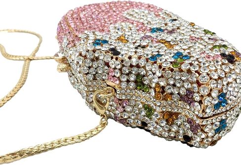 Novelty Popsicle Crystal Clutch Bag Women Icecream Evening Handbags Bridal Party Rhinestone Clutch Purse Prom Bag,Mini in Kuwait