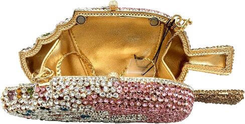 Novelty Popsicle Crystal Clutch Bag Women Icecream Evening Handbags Bridal Party Rhinestone Clutch Purse Prom Bag,Mini in Kuwait