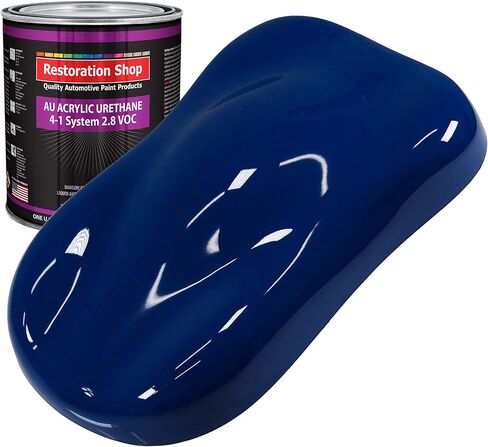 Restoration Shop - Marine Blue Acrylic Urethane Auto Paint - Quart Paint Color Only - Professional Single Stage High Gloss Automotive, Car, Truck Coating, 2.8 VOC in Saudi Arabia