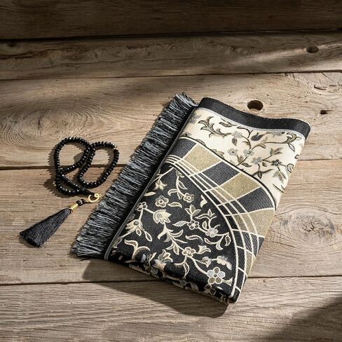 سجادة صلاة إسلامية مع خرزات صلاة إسلامية - سجادة صلاة للسفر، هدايا إسلامية للنساء، سجادة صلاة محمولة إسلامية، سجادة صلاة إسلامية للرجال والنساء، سجادة صلاة للهدايا الإسلامية، كحلي in Kuwait