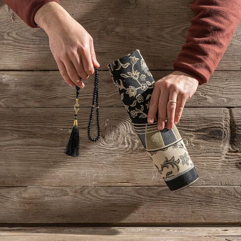 سجادة صلاة إسلامية مع خرزات صلاة إسلامية - سجادة صلاة للسفر، هدايا إسلامية للنساء، سجادة صلاة محمولة إسلامية، سجادة صلاة إسلامية للرجال والنساء، سجادة صلاة للهدايا الإسلامية، كحلي in Kuwait