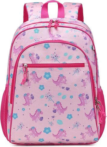 Backpack for Little Girls, Cute Lightweight Water Resistant Preschool Backpack for Kindergarten Elementary Bookbag Dino Girls Schoolbag with Chest Strap Dinosaur Pink in Saudi Arabia