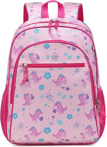 Backpack for Little Girls, Cute Lightweight Water Resistant Preschool Backpack for Kindergarten Elementary Bookbag Dino Girls Schoolbag with Chest Strap Dinosaur Pink in Saudi Arabia