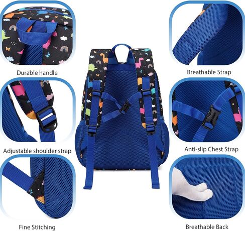 Backpack for Little Girls, Cute Lightweight Water Resistant Preschool Backpack for Kindergarten Elementary Bookbag Dino Girls Schoolbag with Chest Strap Dinosaur Pink in Saudi Arabia