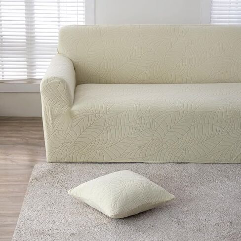 vctops Water Repellent Sofa Covers Leaf Jacquard Stretch Magic Sofa Couch Covers Non Slip Soft Plush Sofa Cover for Sectional Slipcovers (Teal,Extra Large Single Seat Cover) in Saudi Arabia