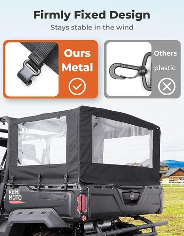 حامل غطاء سرير KEMIMOTO UTV الناعم متوافق مع Can-Am Defender & Defender Max 2016-2025 ملحقات غطاء قماش علوي للتخييم الخلفي in Saudi Arabia