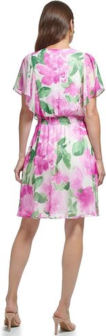 DKNY Womens Flutter Sleeve Smocked Waist Mini Dress in Saudi Arabia