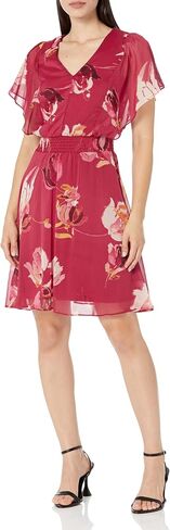 DKNY Womens Flutter Sleeve Smocked Waist Mini Dress in Saudi Arabia