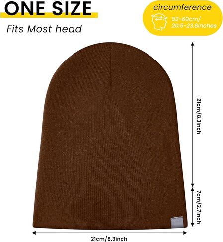 WANDER Beanie Hat for Men Women Winter Soft Hat Cuffed Beanie Warm Stretchy Knitted Skull Cap in Kuwait