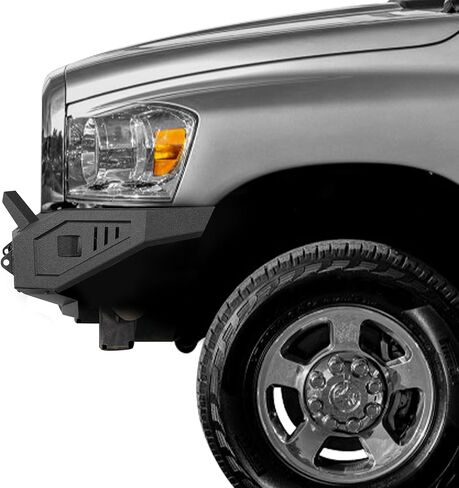 Hooke Road 06-09 Ram 2500 Front Winch Bumper for Dodge Ram 2500 3500 Trucks 2006 2007 2008 2009, Offroad Bumper with Bull Bar, Skid Plate, LED Lights, D-ring Mounts in Saudi Arabia