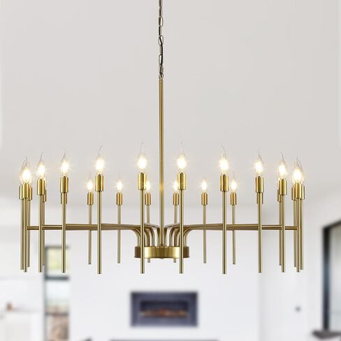 Black Chandelier 24 Light Large Modern Farmhouse Chandeliers for Dining Room Light Fixture, 40" Round Candle Large Chandeliers for High Ceilings Living Room Foyer Entryway in Saudi Arabia