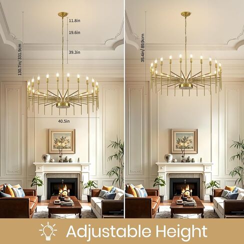 Black Chandelier 24 Light Large Modern Farmhouse Chandeliers for Dining Room Light Fixture, 40" Round Candle Large Chandeliers for High Ceilings Living Room Foyer Entryway in Saudi Arabia