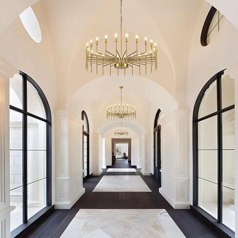 Black Chandelier 24 Light Large Modern Farmhouse Chandeliers for Dining Room Light Fixture, 40" Round Candle Large Chandeliers for High Ceilings Living Room Foyer Entryway in Saudi Arabia