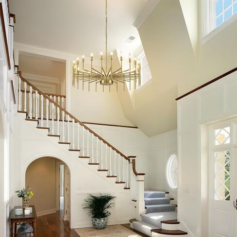 Black Chandelier 24 Light Large Modern Farmhouse Chandeliers for Dining Room Light Fixture, 40" Round Candle Large Chandeliers for High Ceilings Living Room Foyer Entryway in Saudi Arabia