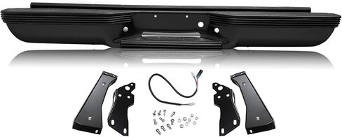 SOCKIR Rear Step Bumper Assembly Fit for 1998-2004 Chevy S10 / GMC Sonoma Fleetside One-piece Molding Anti-Rust Coating Chrome in Saudi Arabia