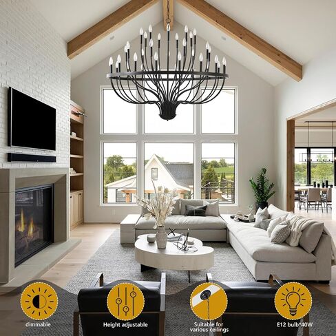 Gold Chandelier 18-Light Candle Chandelier Modern Farmhouse Pendant Lighting Fixture for Dining Room Bedroom Living Room Kitchen Island Foyer Entryway E12 Bulb Vintage Golden Ceiling Light in Saudi Arabia
