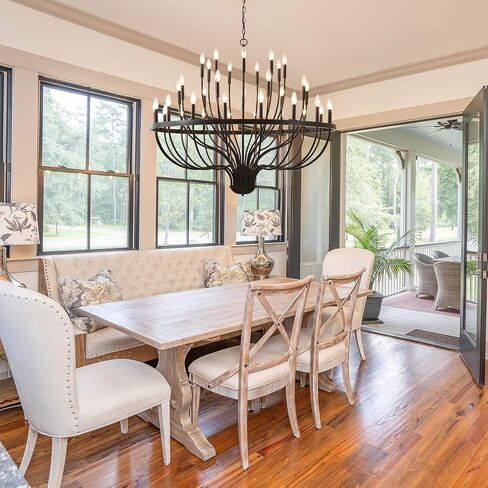 Gold Chandelier 18-Light Candle Chandelier Modern Farmhouse Pendant Lighting Fixture for Dining Room Bedroom Living Room Kitchen Island Foyer Entryway E12 Bulb Vintage Golden Ceiling Light in Saudi Arabia