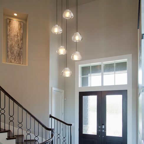 20-Light Crystal Chandelier, Modern Black High Ceiling Light with Adjustable Bubble Shades, Large Foyer Staircase Chandelier for High Ceilings, Entryway, and Living Room in Saudi Arabia