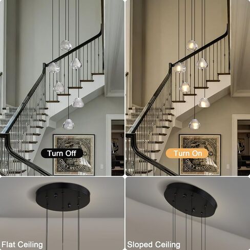 20-Light Crystal Chandelier, Modern Black High Ceiling Light with Adjustable Bubble Shades, Large Foyer Staircase Chandelier for High Ceilings, Entryway, and Living Room in Saudi Arabia
