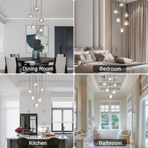 20-Light Crystal Chandelier, Modern Black High Ceiling Light with Adjustable Bubble Shades, Large Foyer Staircase Chandelier for High Ceilings, Entryway, and Living Room in Saudi Arabia