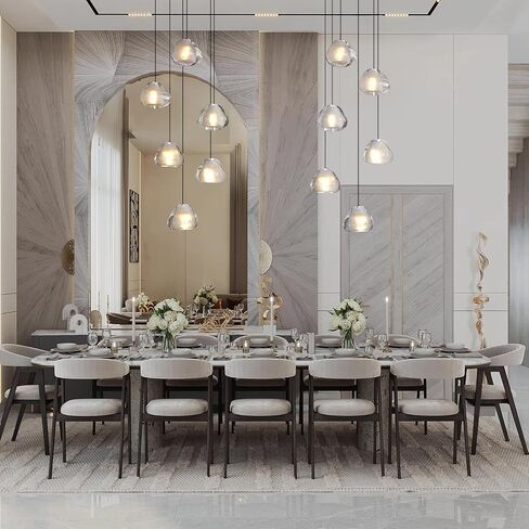 20-Light Crystal Chandelier, Modern Black High Ceiling Light with Adjustable Bubble Shades, Large Foyer Staircase Chandelier for High Ceilings, Entryway, and Living Room in Saudi Arabia