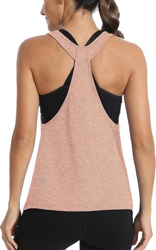 Workout Tops for Women Sleeveless Open Back Muscle Racerback Exercise Tank Shirts in Saudi Arabia