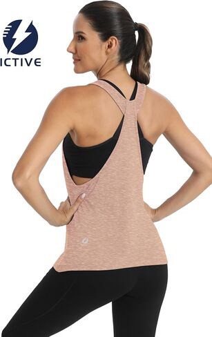 Workout Tops for Women Sleeveless Open Back Muscle Racerback Exercise Tank Shirts in Saudi Arabia