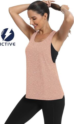 Workout Tops for Women Sleeveless Open Back Muscle Racerback Exercise Tank Shirts in Saudi Arabia