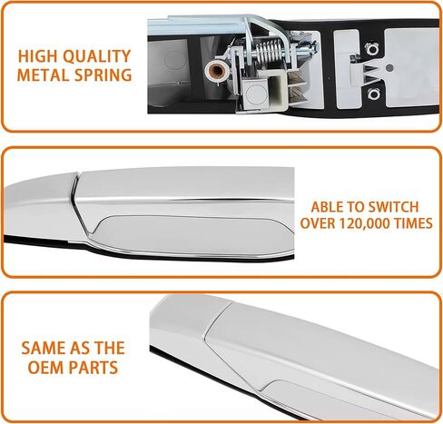 22738725 Exterior Chrome Door Handle Rear Left Driver Side Fit for 2007-2013 GMC Sierra Yukon XL Denali, Chevy Tahoe Avalanche Silverado Suburban, Cadillac Escalade ESV. Replaces# 15915659, 22738725 in Kuwait