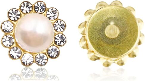 100 Pcs 12mm Flower Claw Pearl Sew On Rhinestones Gold Flatback Base Shiny Crystals Rhinestones Stones for Wedding Clothing Dress Shoes Crafts Decoration (01 Mixed) in Kuwait