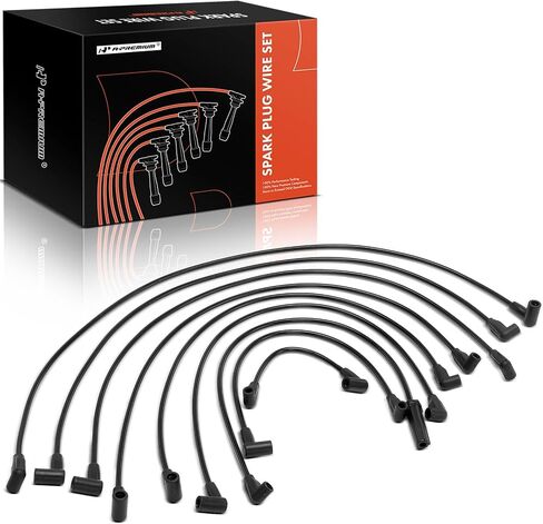 A-Premium 9PCS Spark Plug Wires Compatible with Chevrolet Caprice 1987-1989, El Camino 1987, Monte Carlo 1987-1988 & GMC Caballero 1987 & Pontiac Grand Prix 1987, 5.0L 5.7L in Saudi Arabia